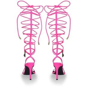 Kurt Geiger shoreditch high heel pink lace up sandals.EUC. Worn once